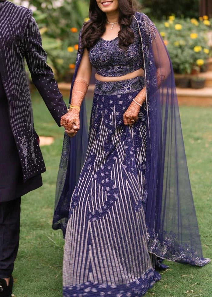 Starbound Sea Lehenga Set