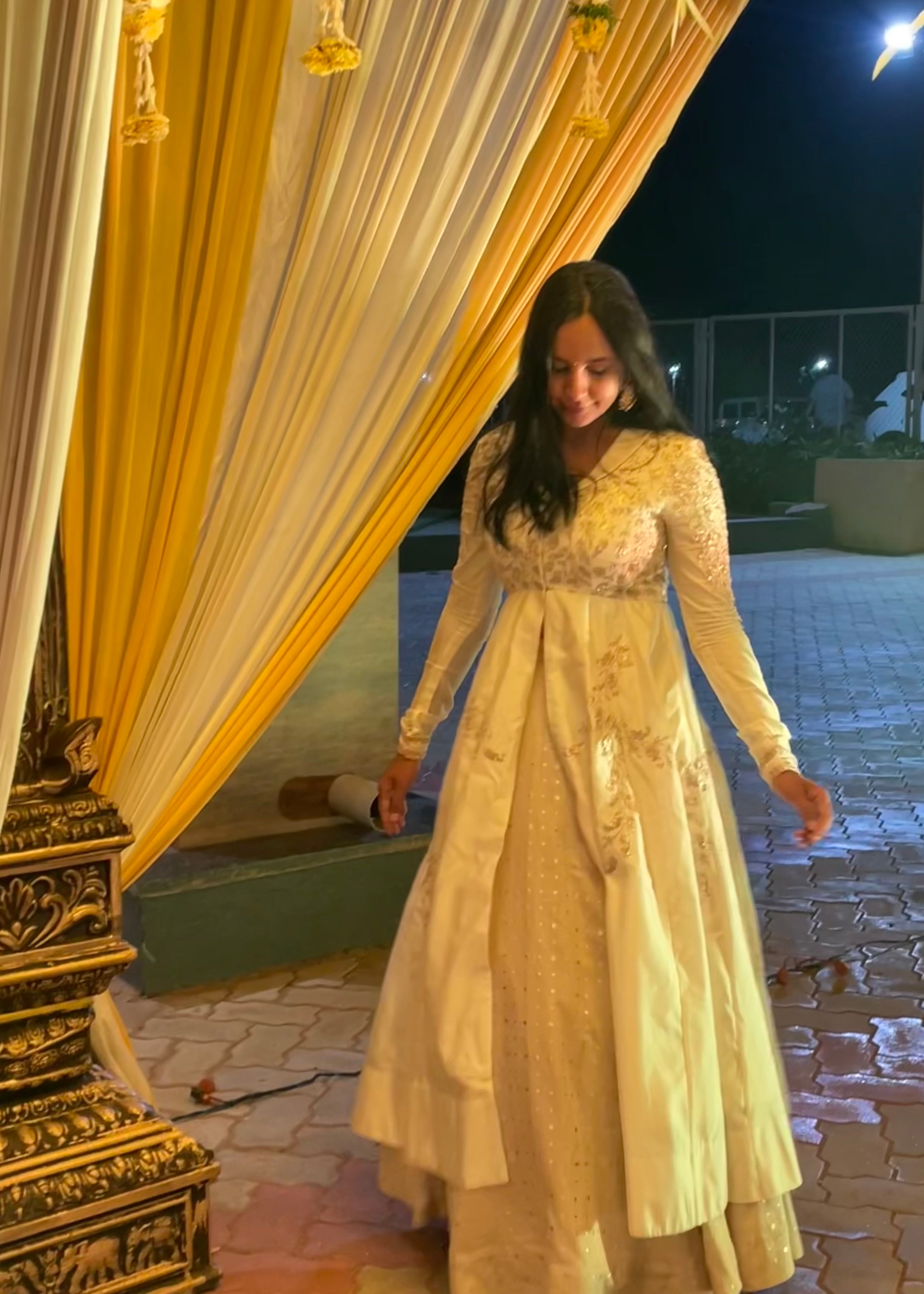 Dainty Foliage Anarkali Top