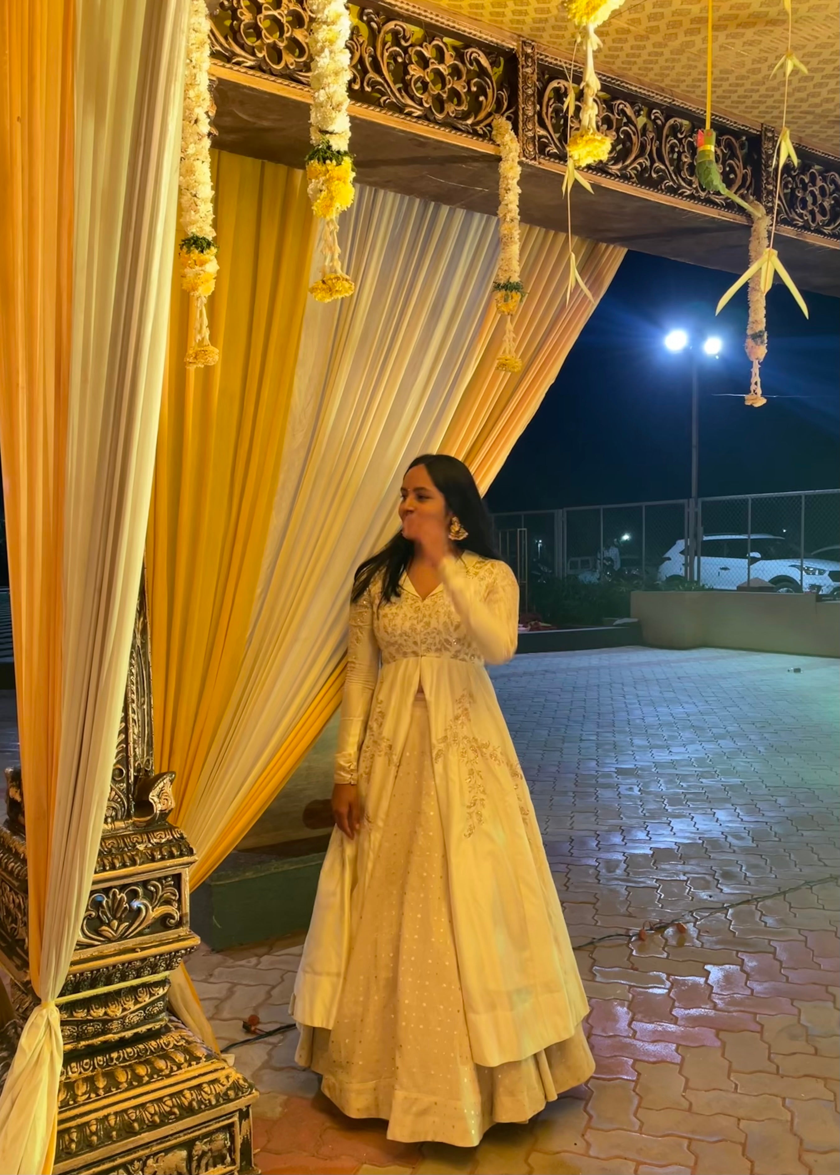 Dainty Foliage Anarkali Top