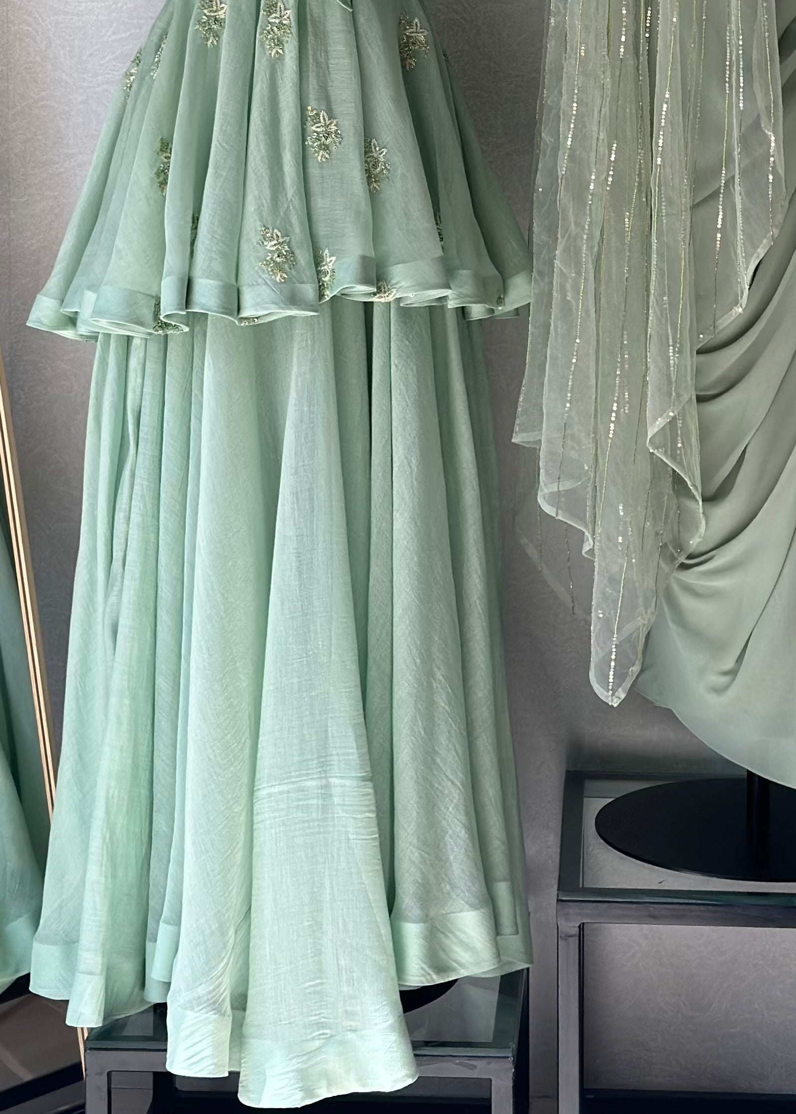 Misty Jade Ruffle Dress