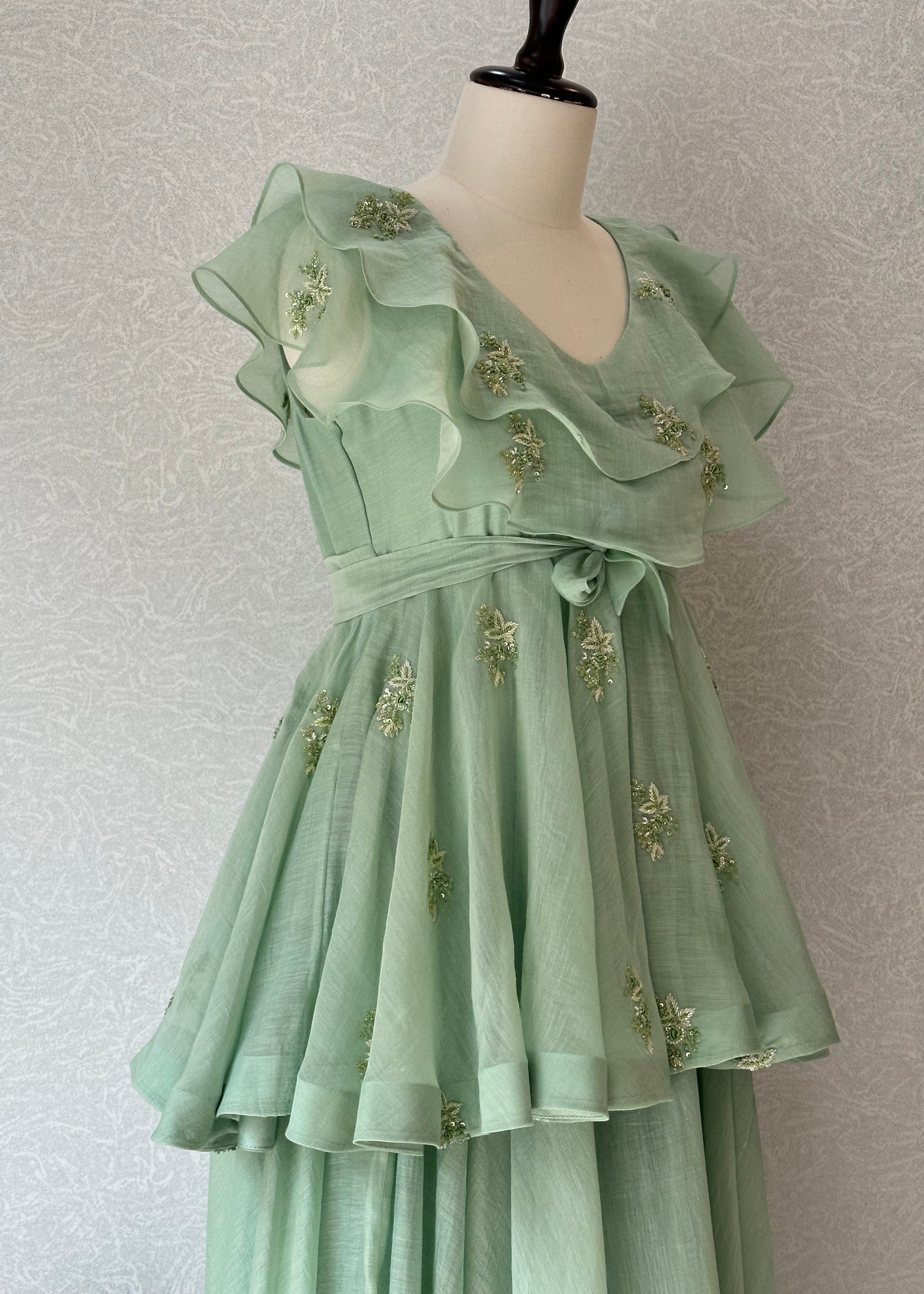 Misty Jade Ruffle Dress