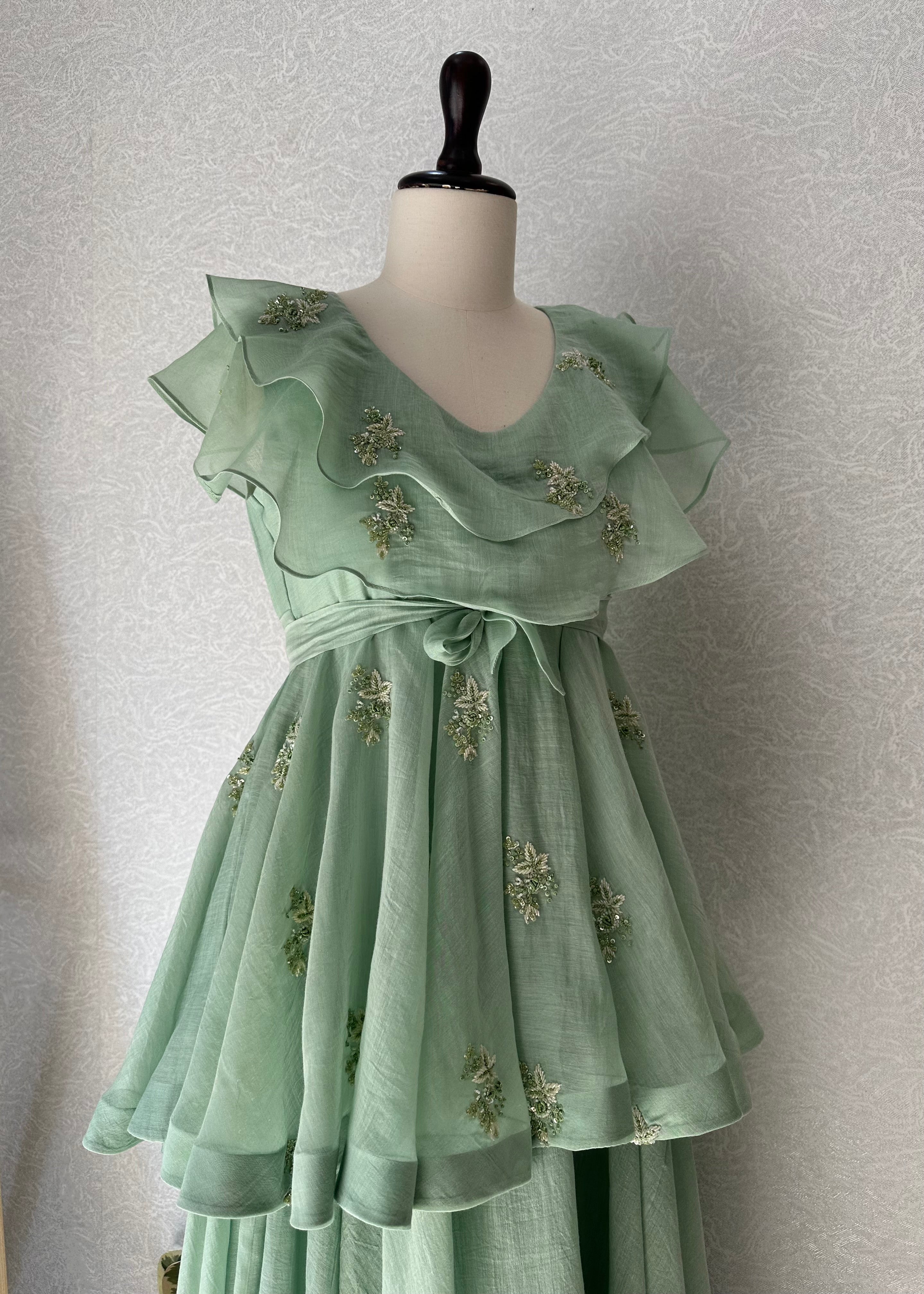 Misty Jade Ruffle Dress