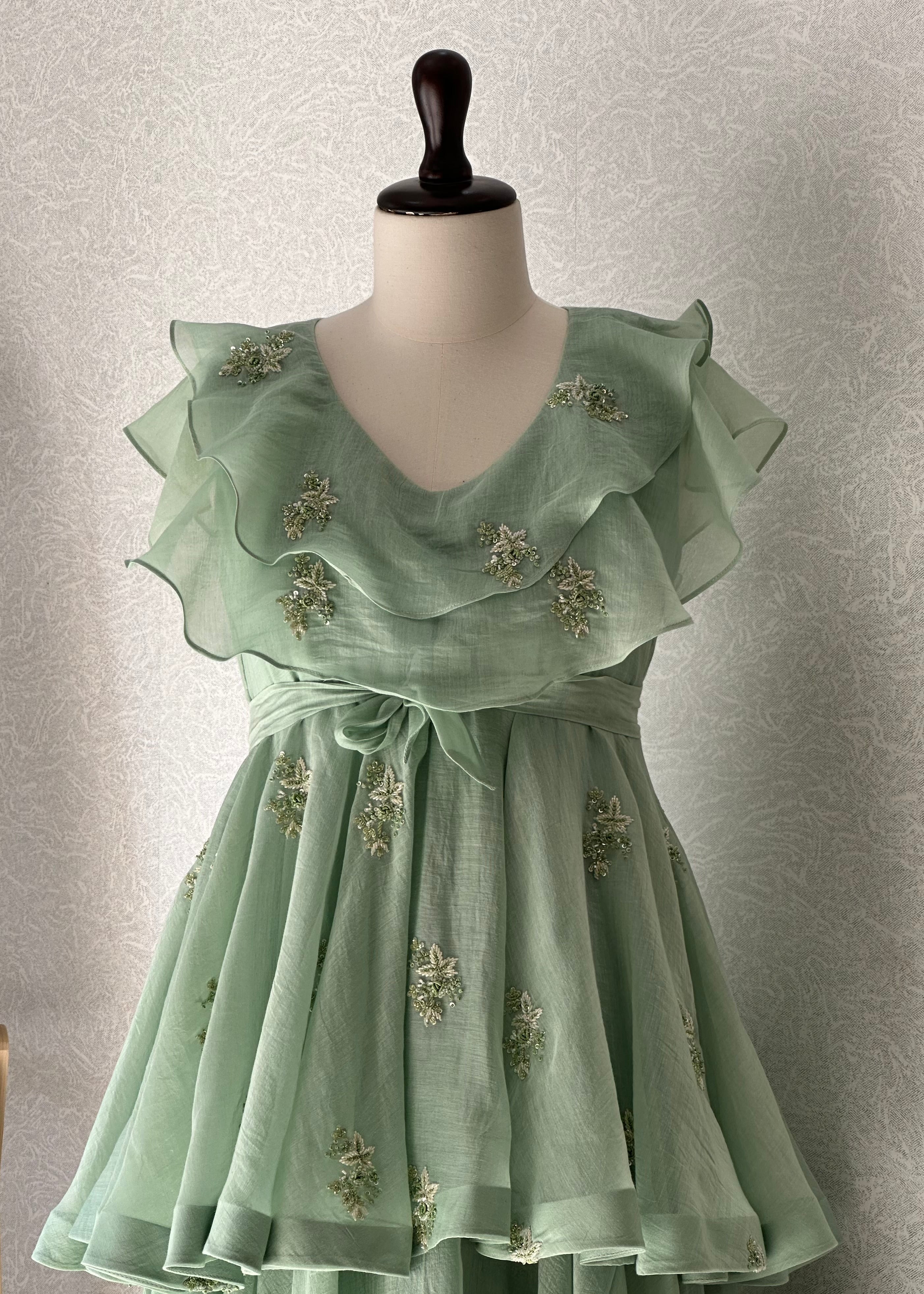 Misty Jade Ruffle Dress