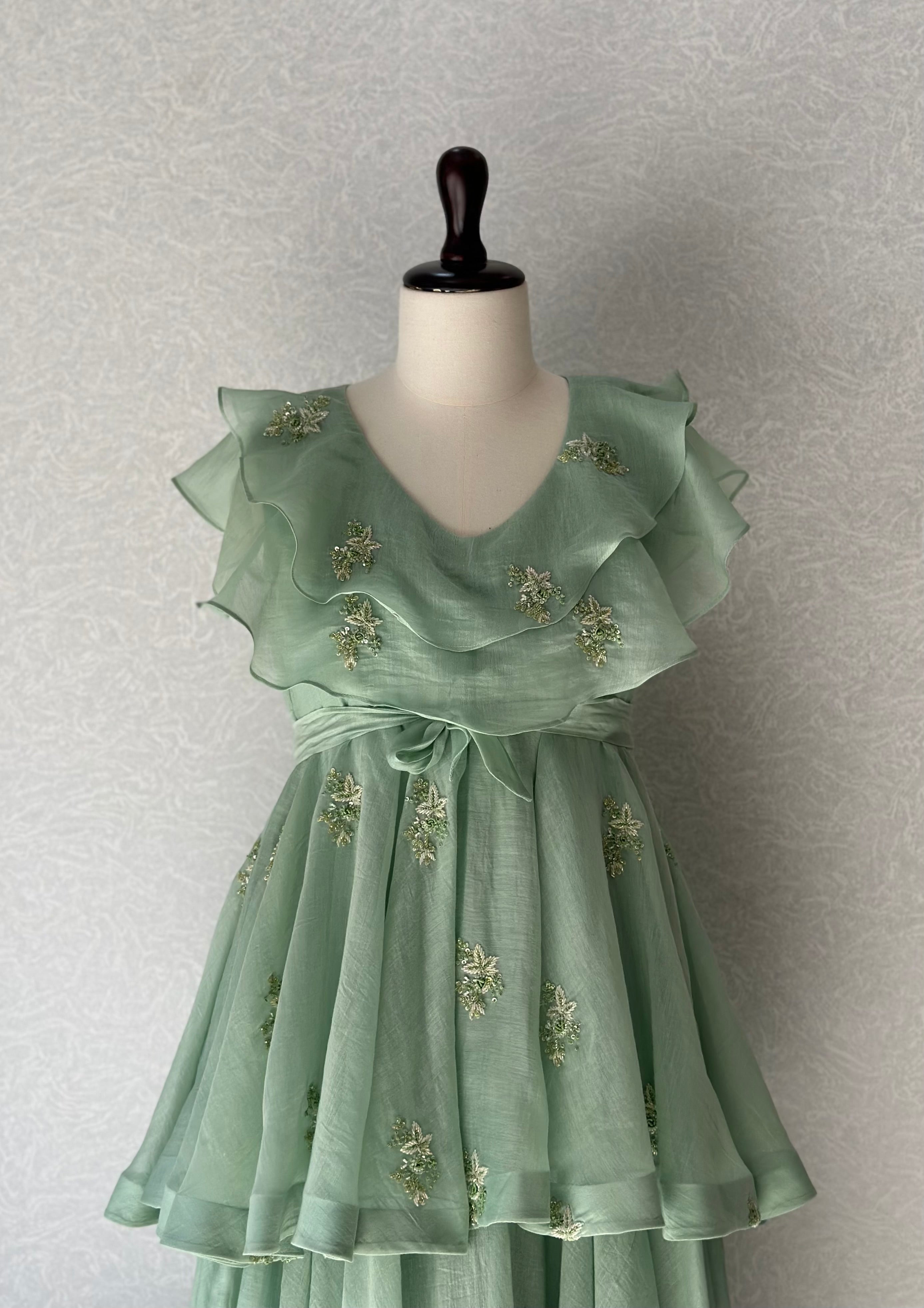 Misty Jade Ruffle Dress