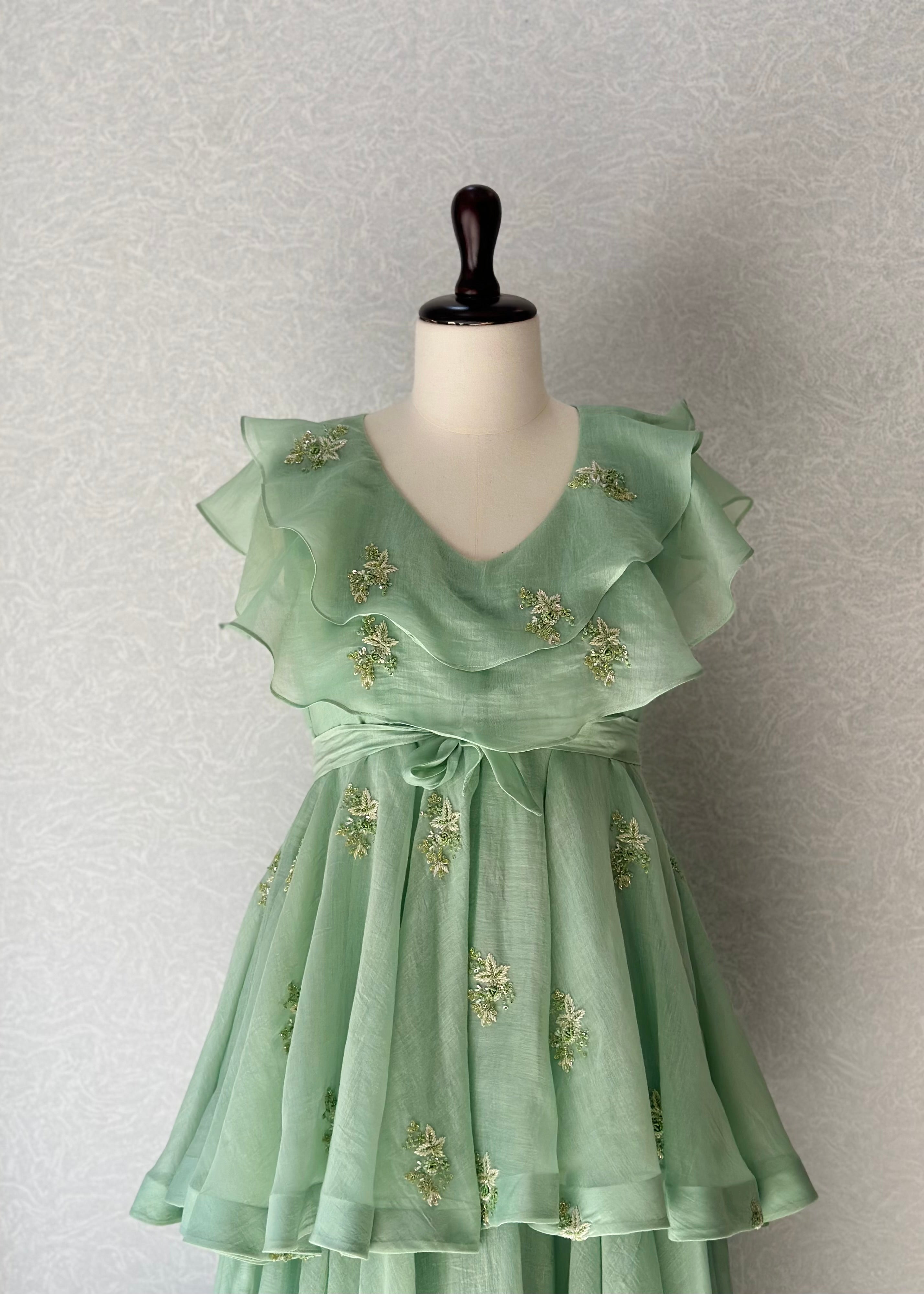 Misty Jade Ruffle Dress