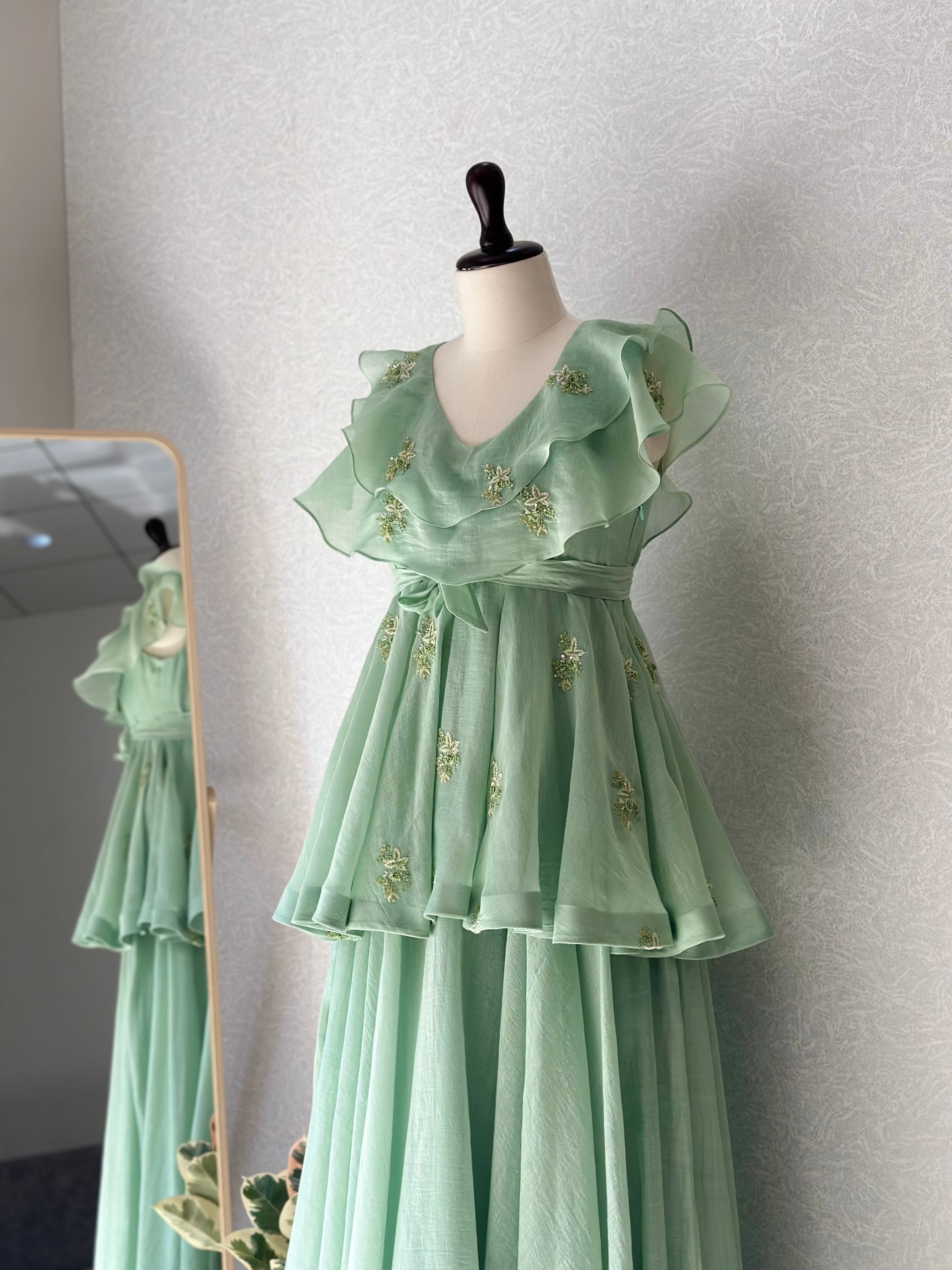 Misty Jade Ruffle Dress