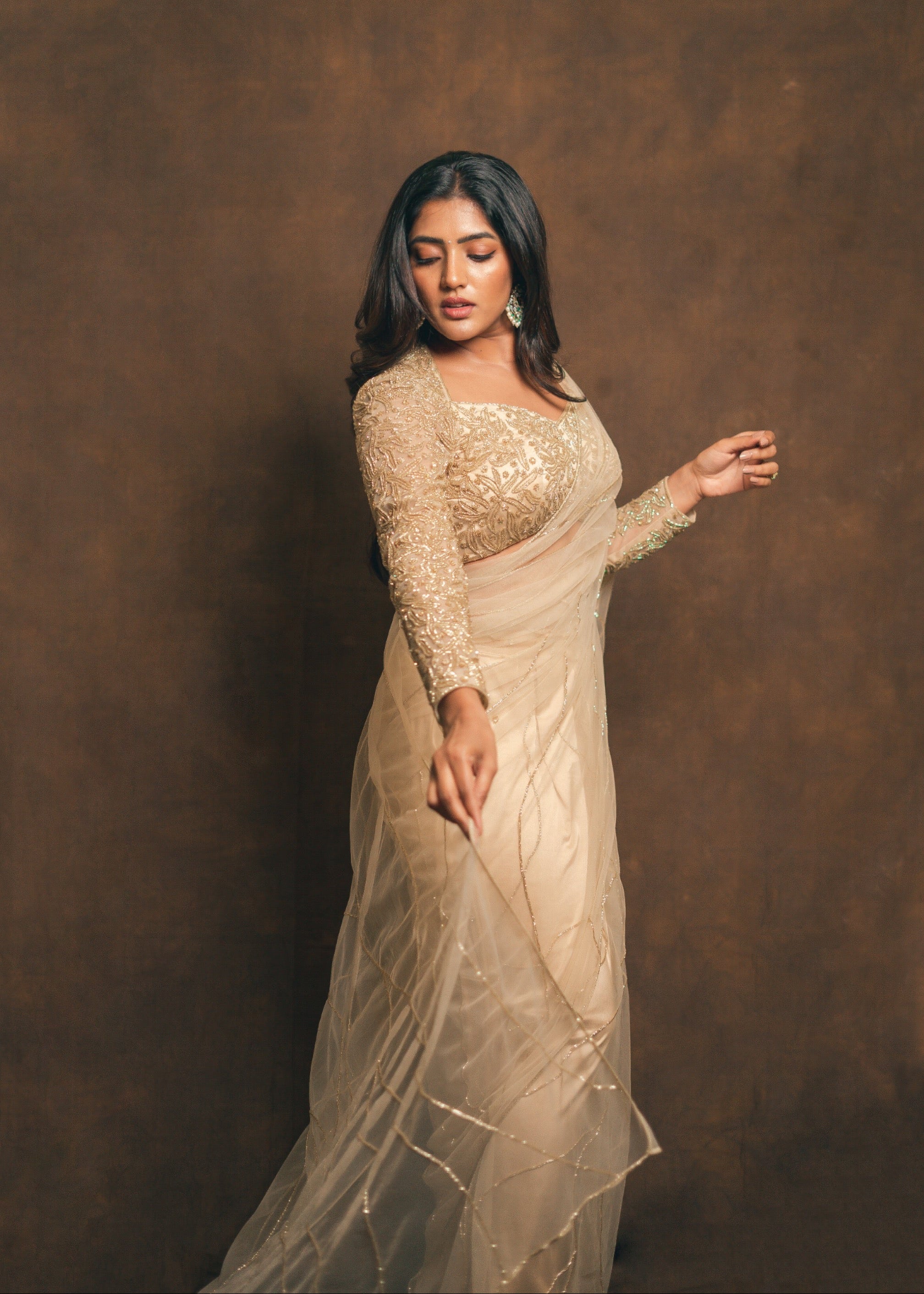 Golden Stardust Saree Set