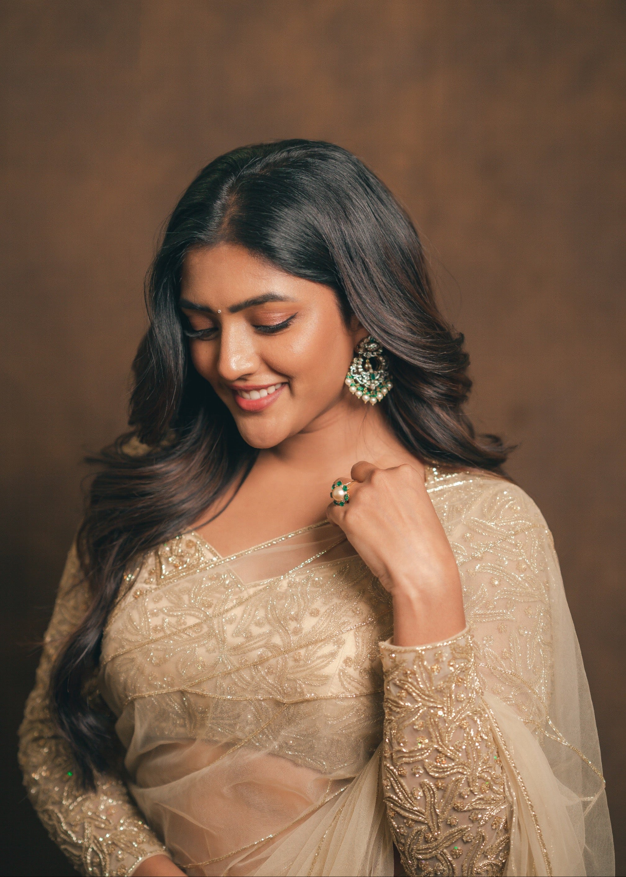 Golden Stardust Saree Set