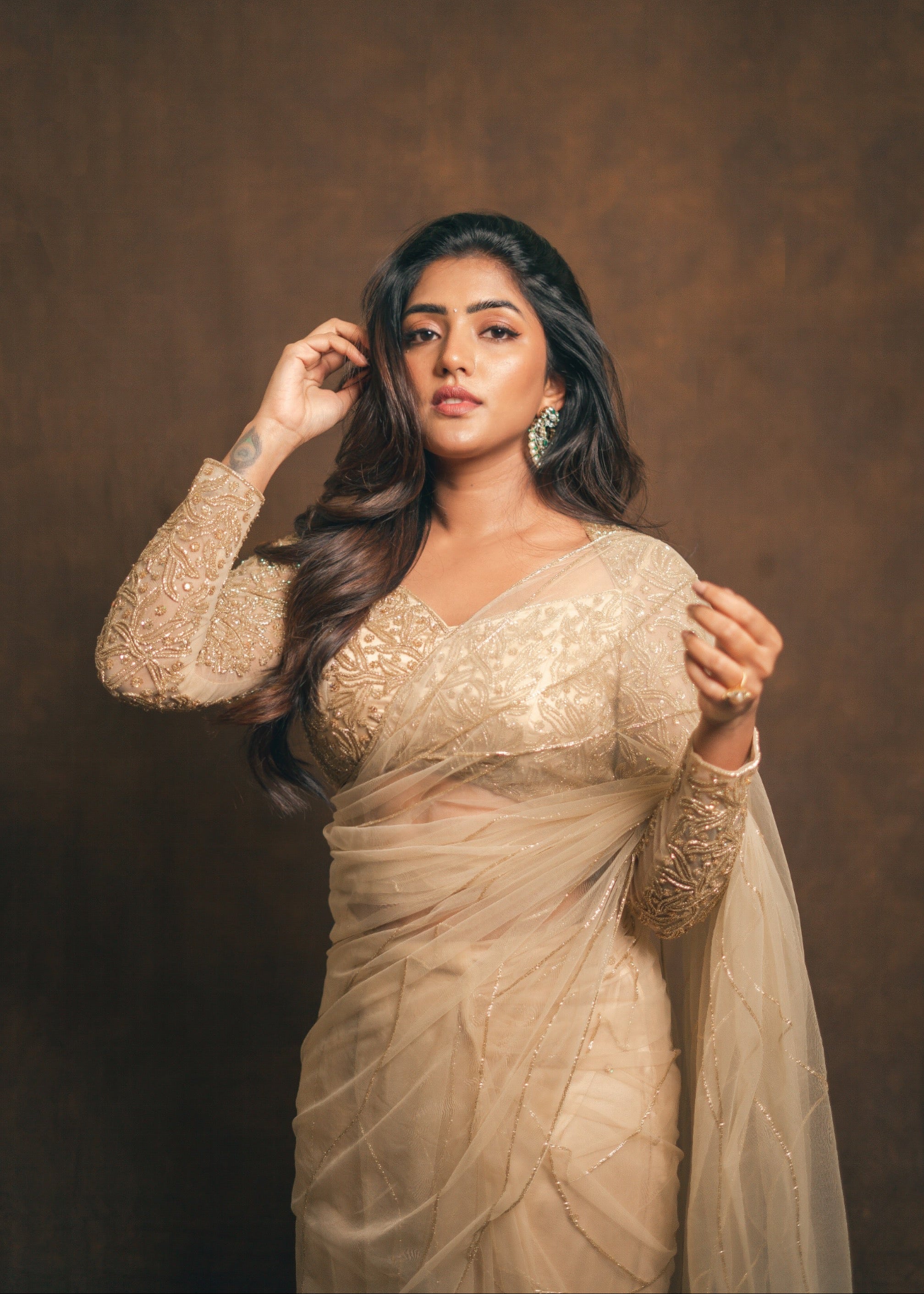 Golden Stardust Saree Set