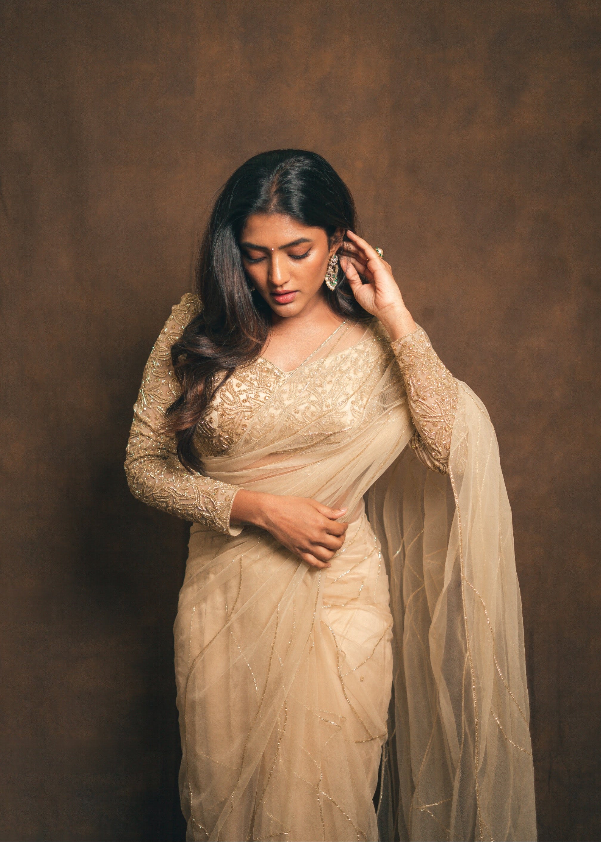 Golden Stardust Saree Set