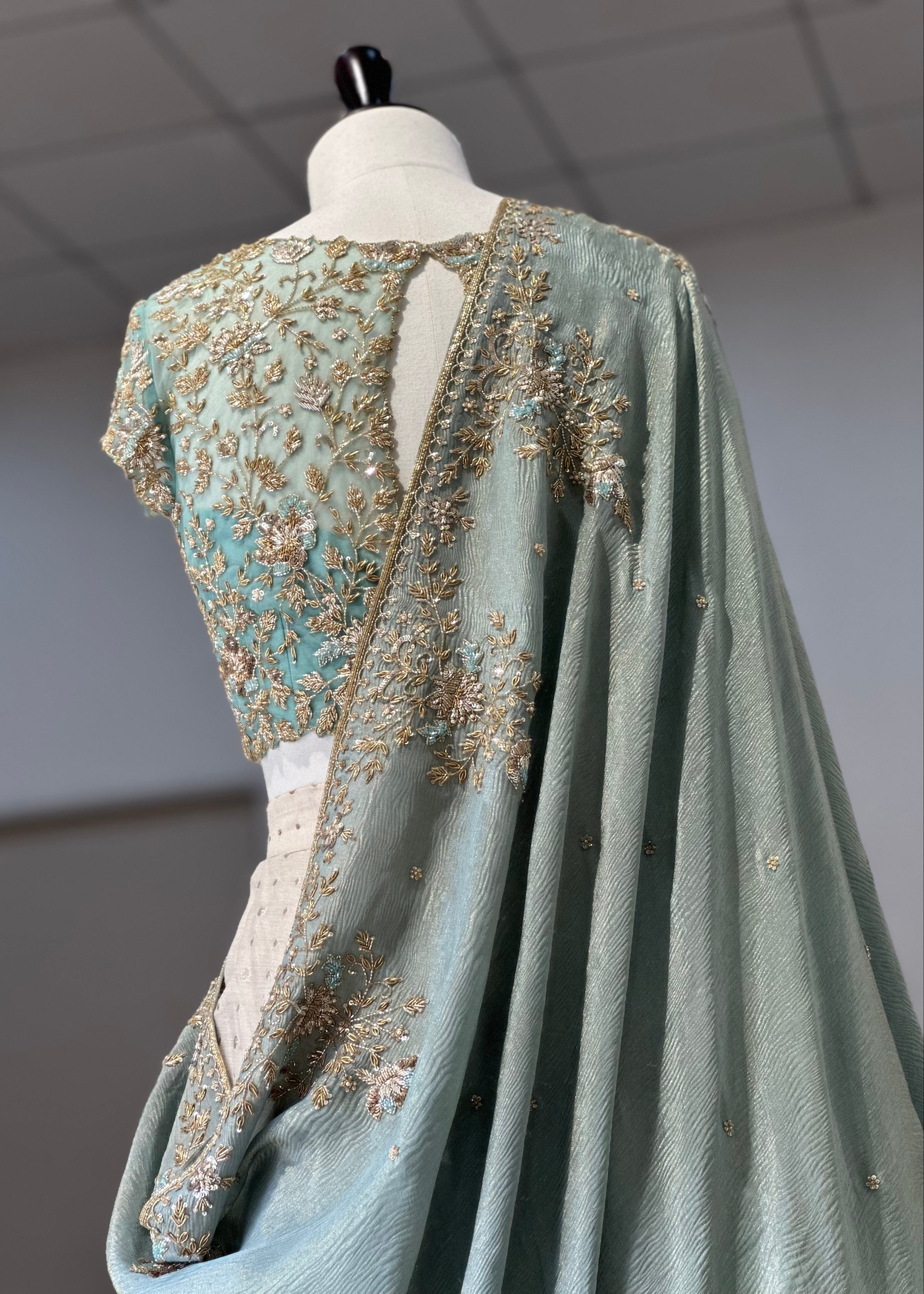 Mint ivory Lehenga set