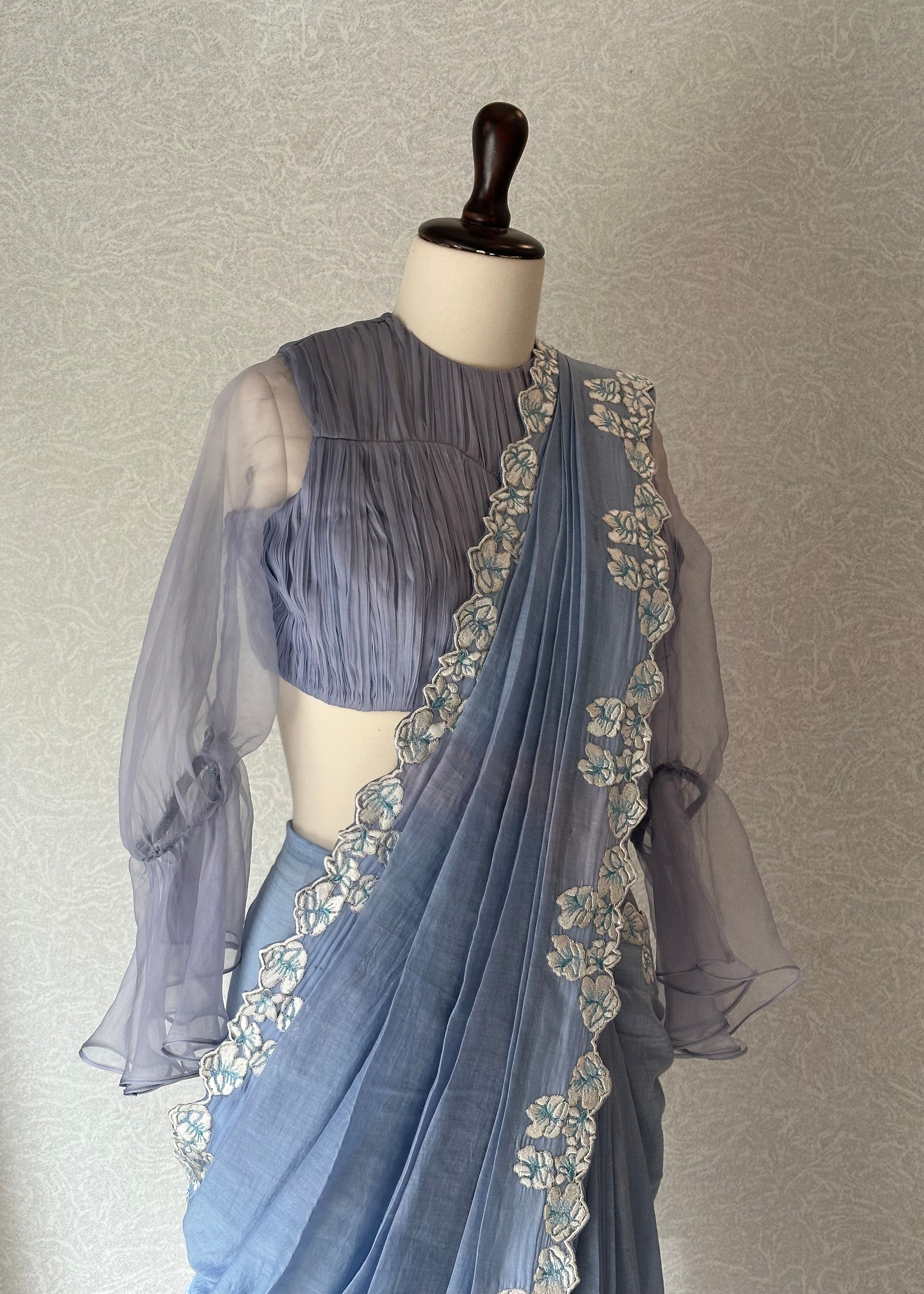 Blue Bea Saree set