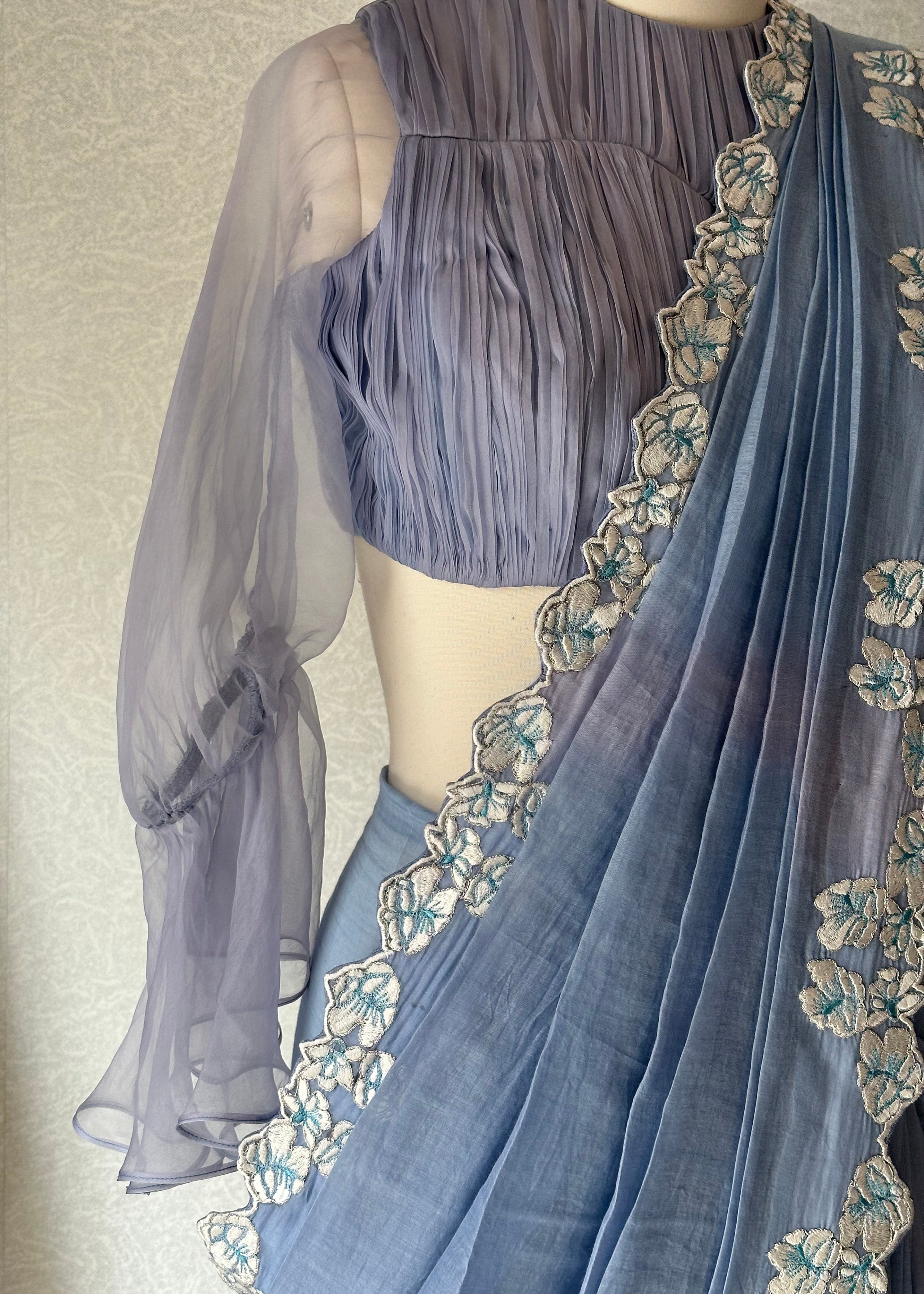 Blue Bea Saree set
