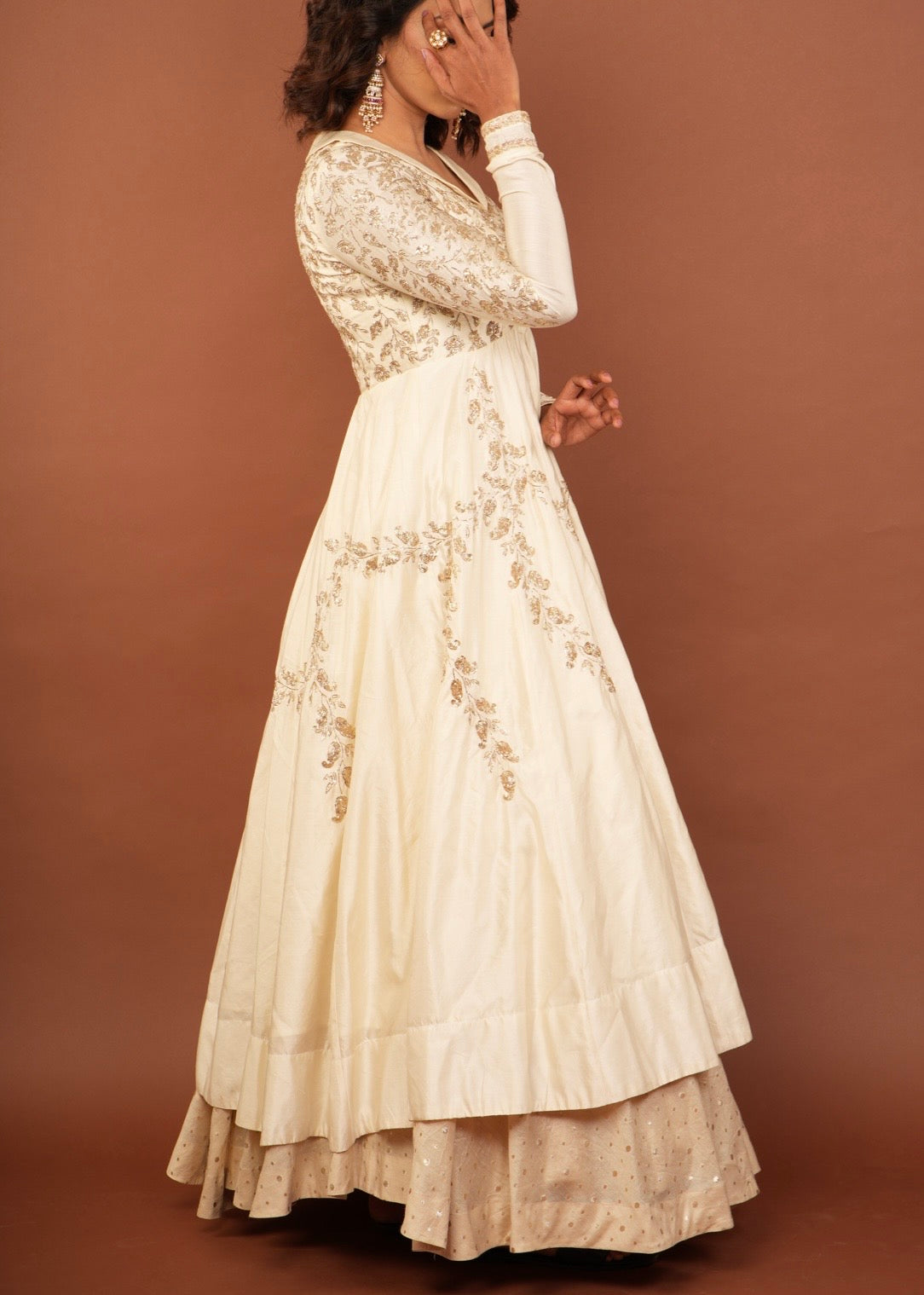 Dainty Foliage Anarkali Top