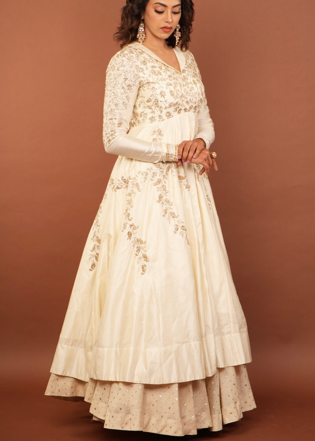Dainty Foliage Anarkali Top