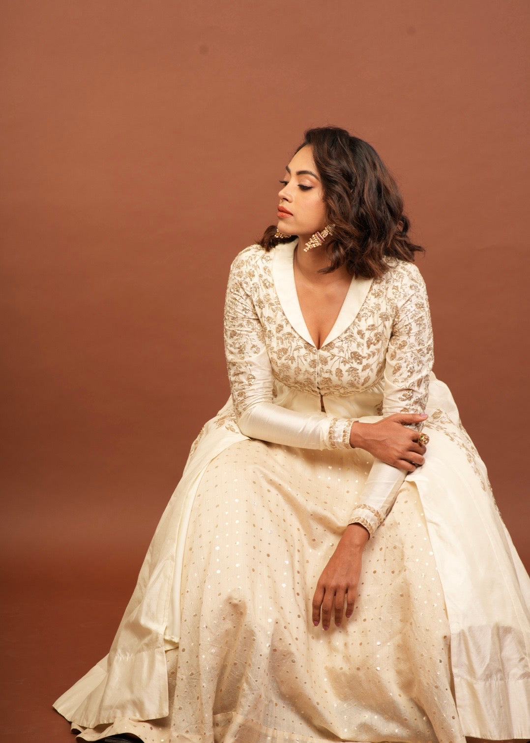 Dainty Foliage Anarkali Top