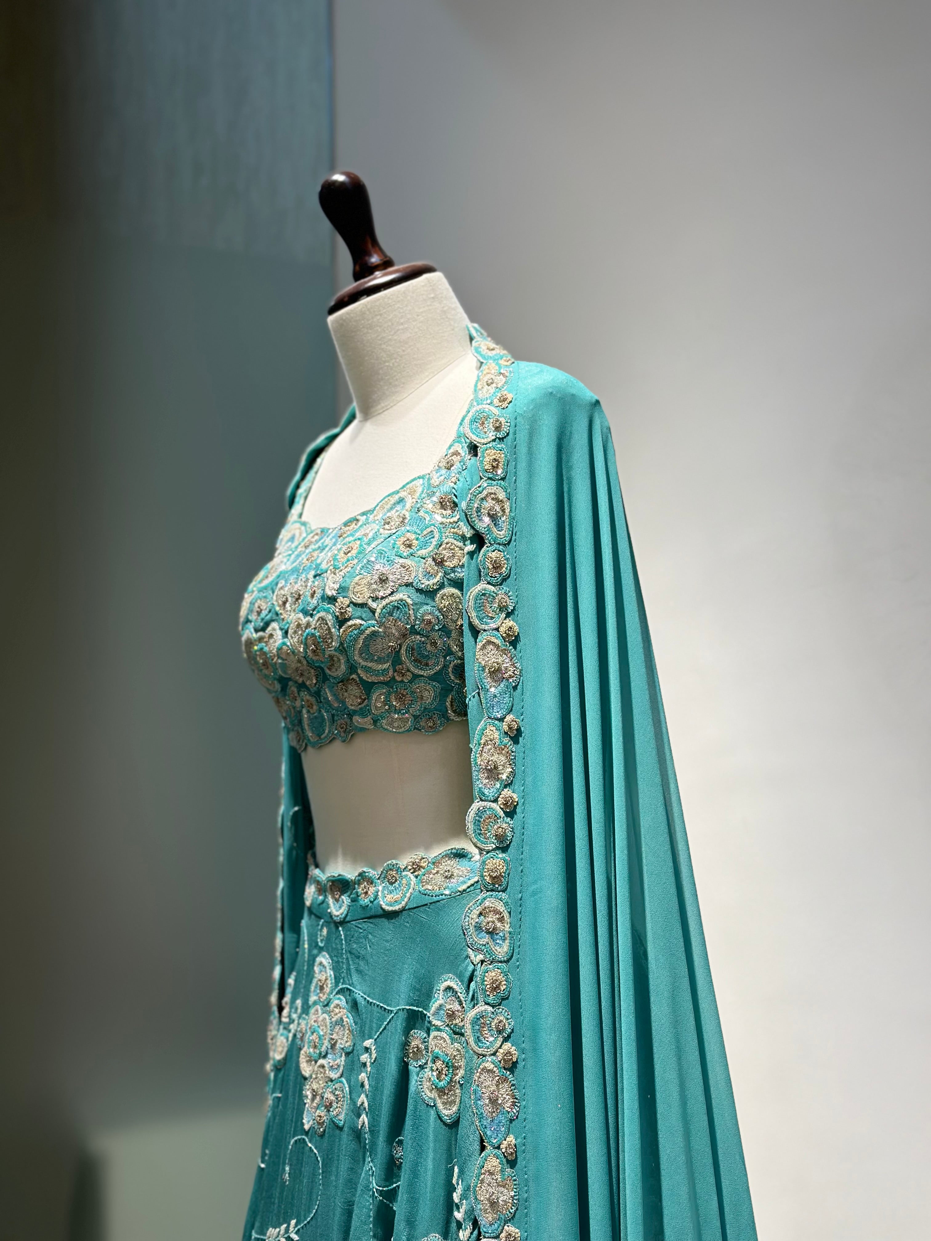 Sea Coral Mystery Lehenga