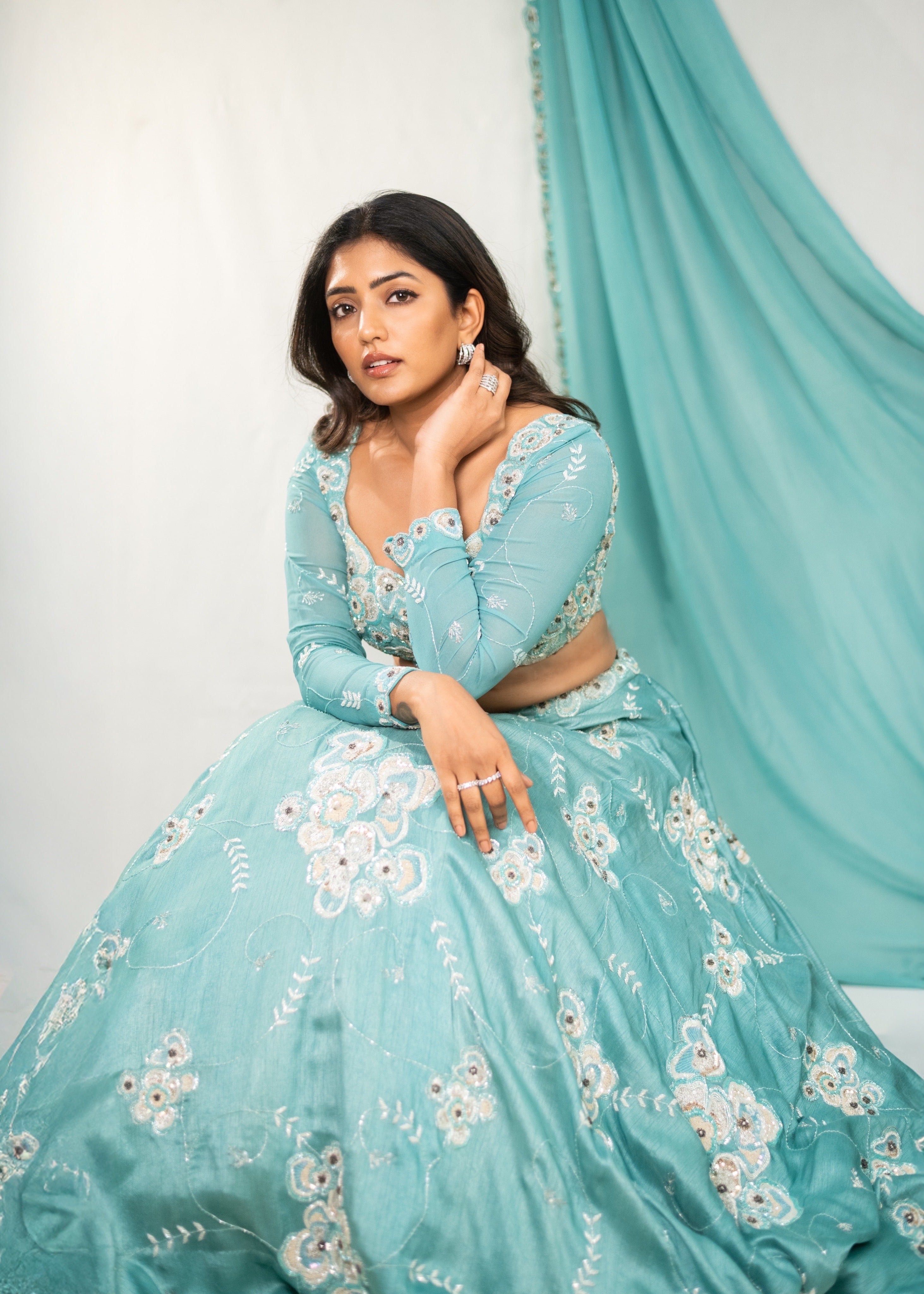 Sea Coral Mystery Lehenga