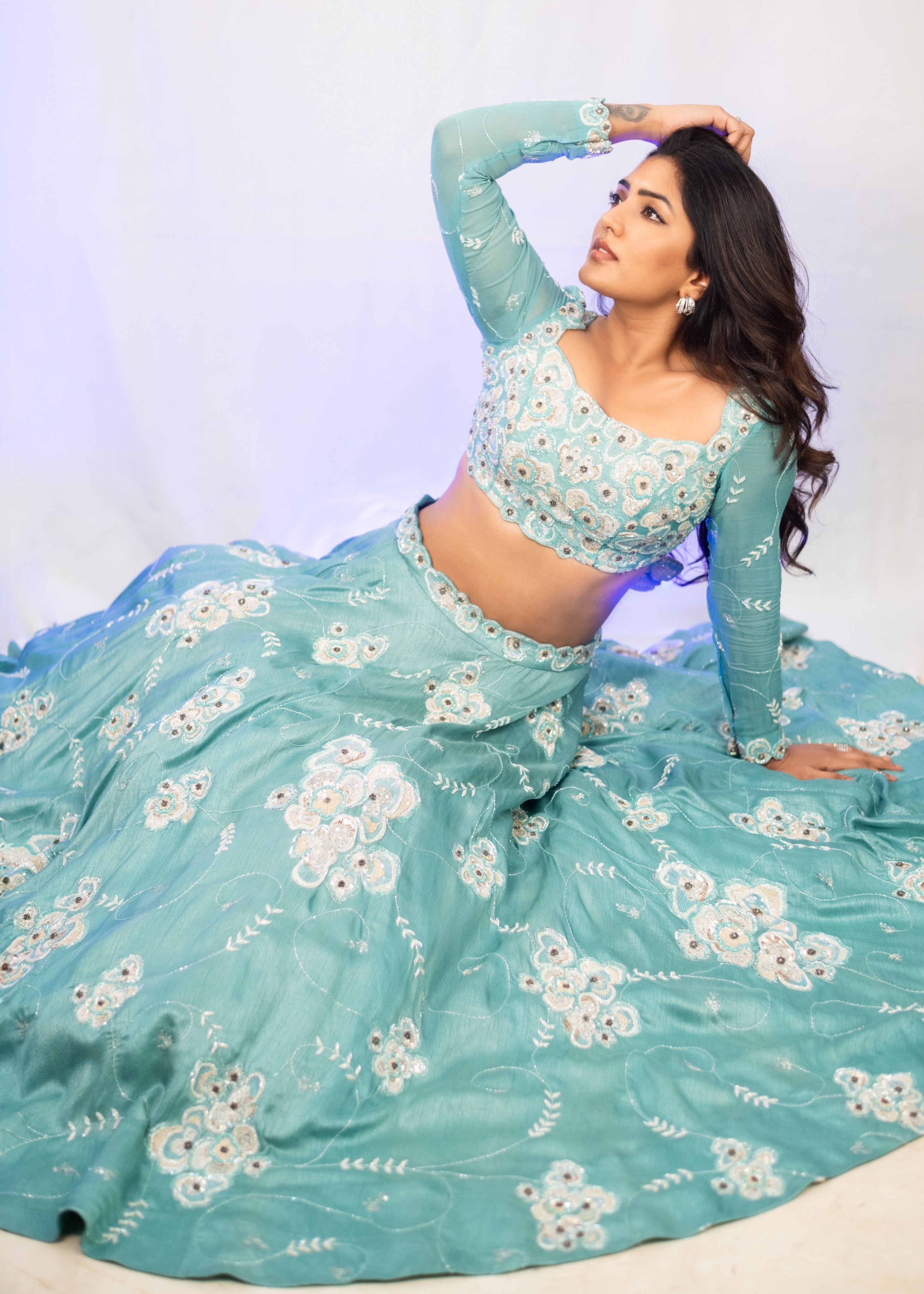 Sea Coral Mystery Lehenga