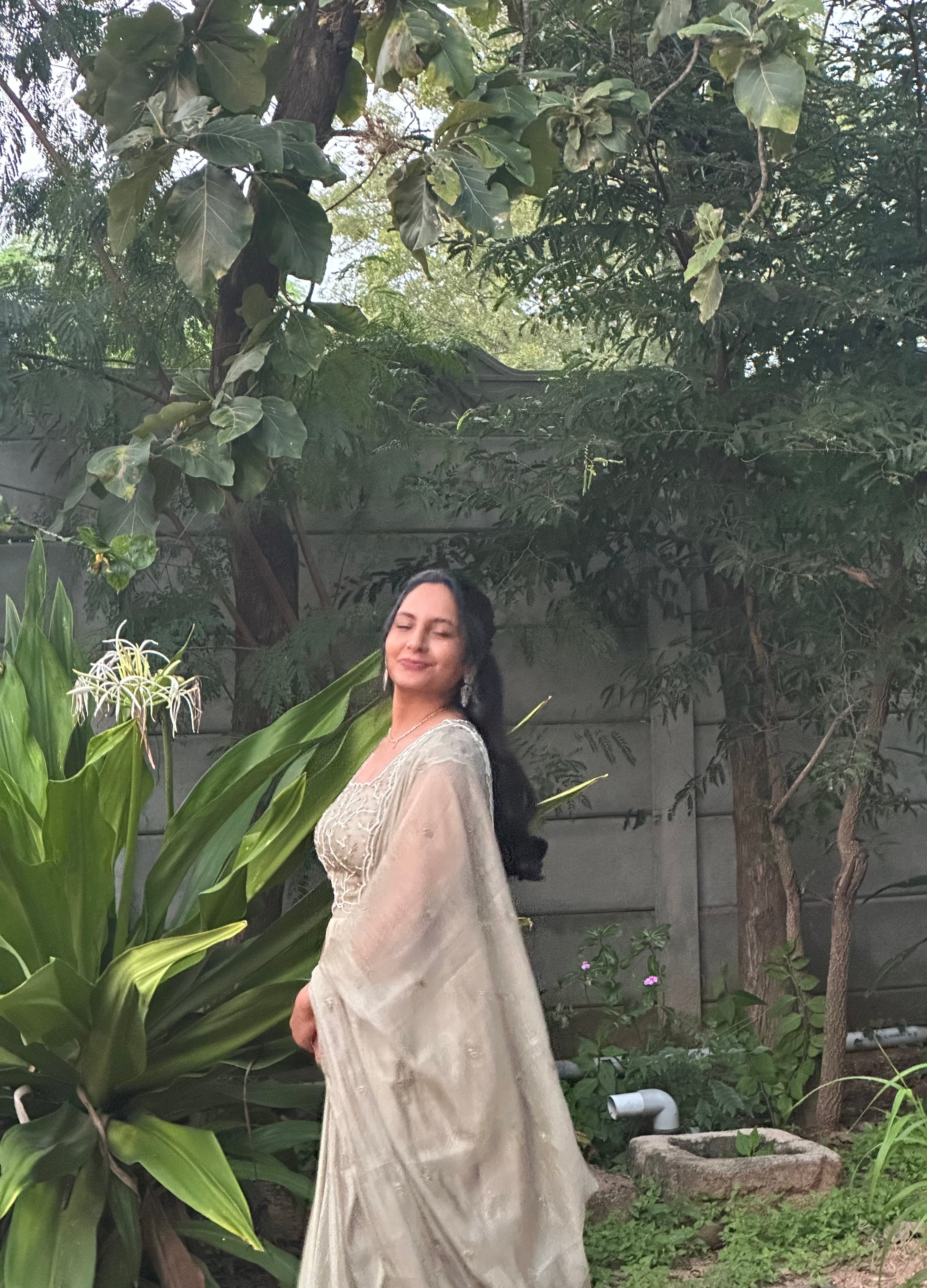 Oyster Ash Lehenga Set