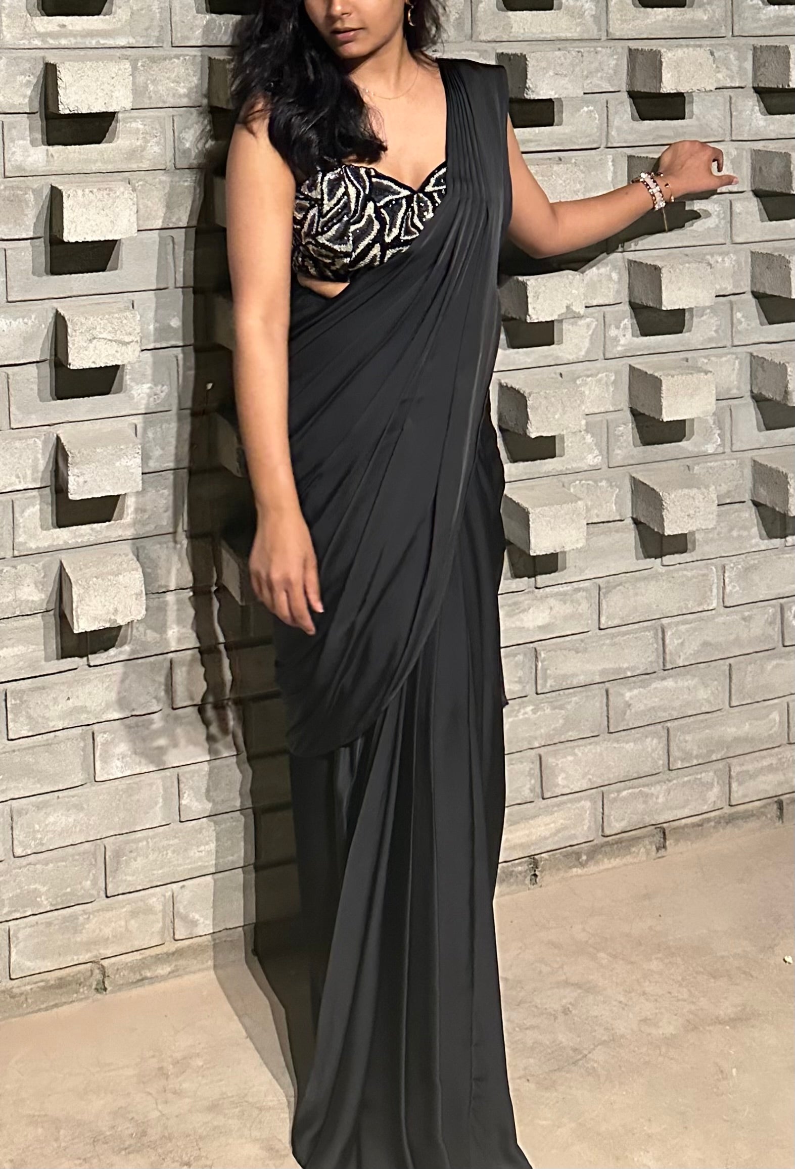 Black Sea Saree Set