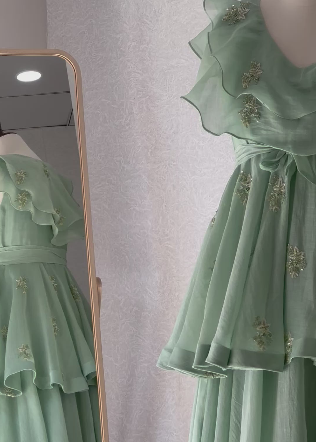Misty Jade Ruffle Dress